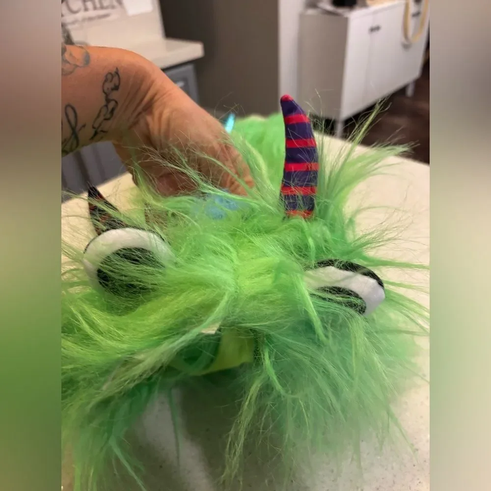 Green Furry Monster Plush Dog Costume